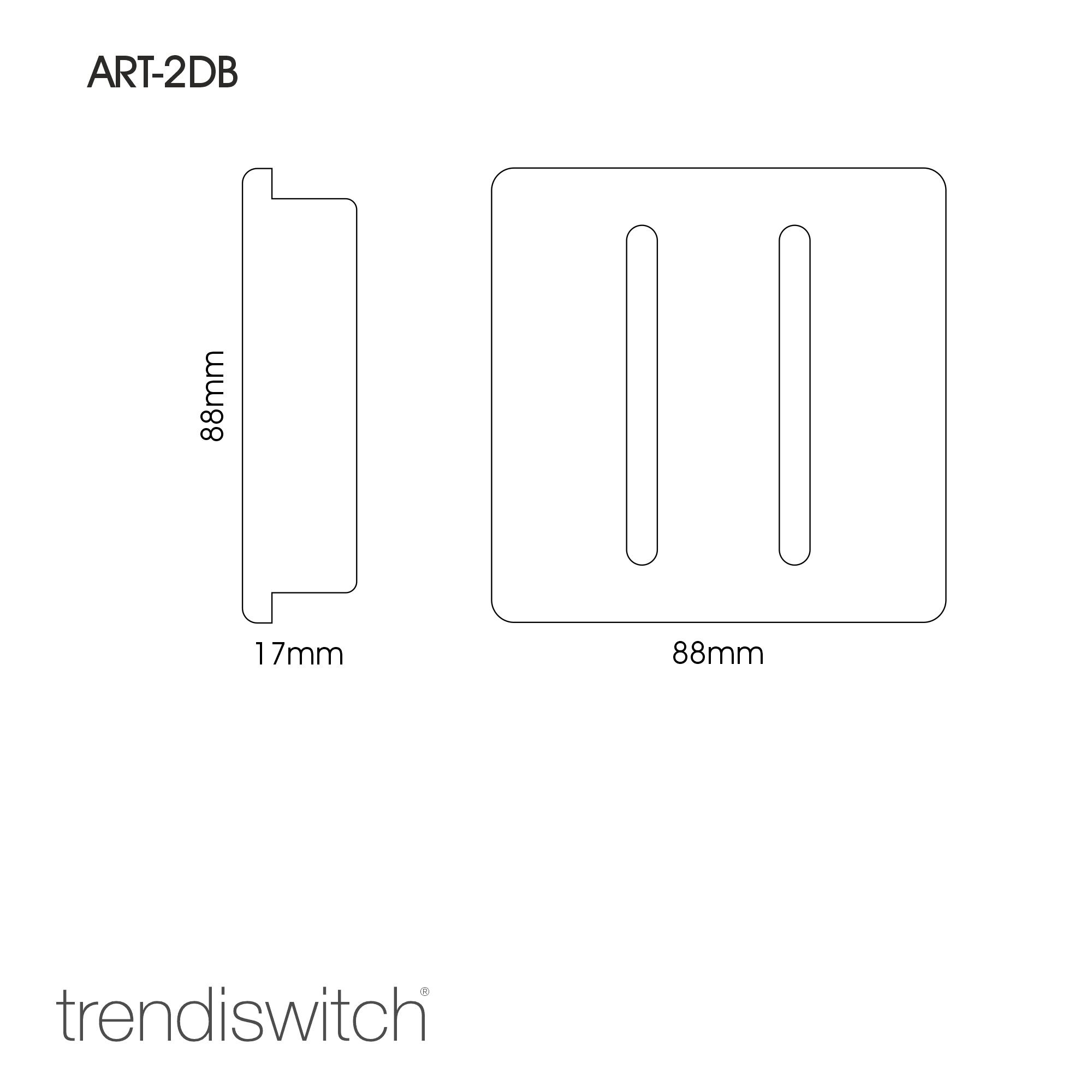 ART-2DBCG  2 Gang Doorbell Cool Grey